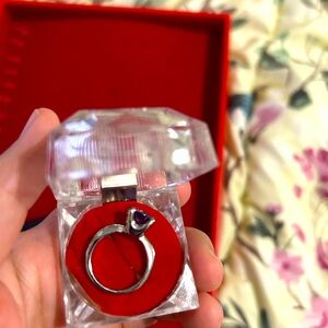 Silver Ring with Purple Gem in Clear Box